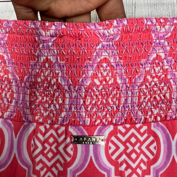 NEW! Coral Geo Off The Shoulder Dress Wowens Size Large Vacation Resort Wear - Picture 9 of 14